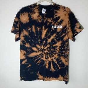Custom Black Bleached Referee T-shirt